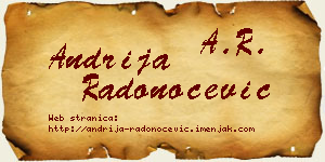 Andrija Radonoćević vizit kartica